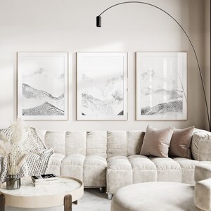 Japandi Neutral Scandi Wall Art, Wabi Sabi Spa Art Print, Minimalist Modern Japanese Digital Art Poster, Trendy Earthy Aesthetic, Triptych