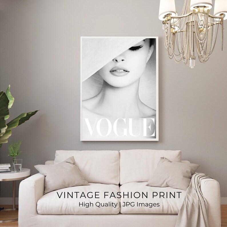 Designer Wall Art PRINTABLE, Vintage Editorials, Luxury Wall Art, Fashion Vogue Poster, Fashion ...
