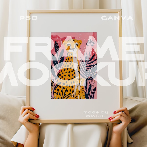 Frame Mockup with Person, Thin Wood Frame, PSD Photoshop Photopea Mockup, Indie Sleaze Y2K 90s, ISO A DIN Ratio, Person Holding Frame, Retro