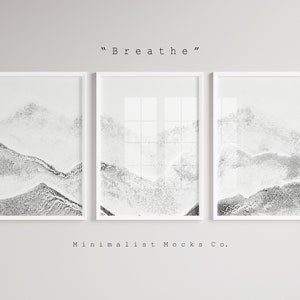 Japandi Neutral Scandi Wall Art, Wabi Sabi Spa Art Print, Minimalist Modern Japanese Digital Art Poster, Trendy Earthy Aesthetic, Triptych