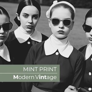 Modern Nuns, Black and White Art, Vintage Wall Art, Funny Wall Art, Retro Nuns Print, DIGITAL DOWNLOAD, PRINTABLE Art, Large Wall Art