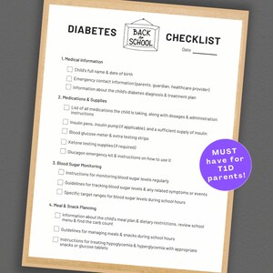 Type 1 Diabetes School Digital Download, Diabetes Education, School ...