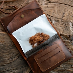 Leather tobacco pouch