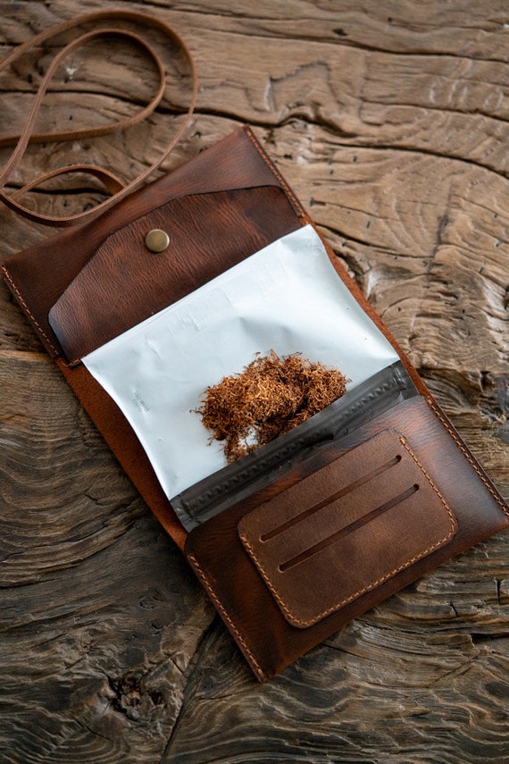 Leather Tobacco Pouch Etsy