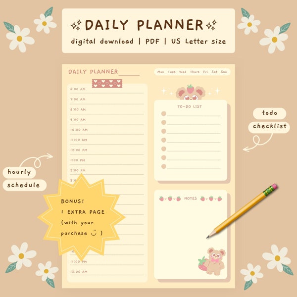 Kawaii List Template - Etsy