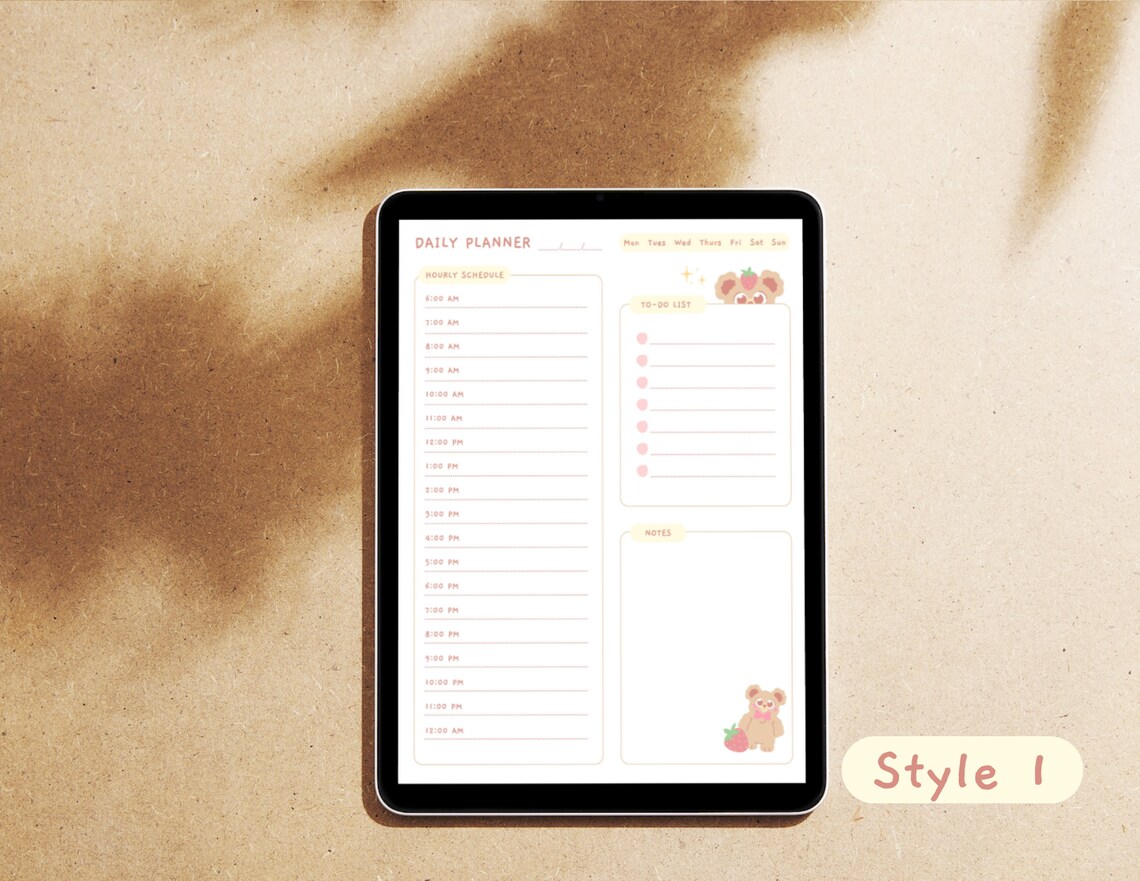 Printable Daily Planner, Cute Digital Planner, to Do List, Kawaii ...