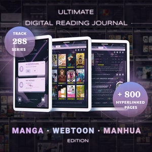 Manga Journal Digital, Webtoon Reading Tracker, Manhwa planner, Manga Collection, Book Review, Goodnotes