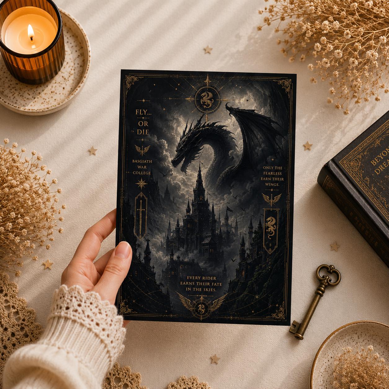 Fourth Wing Kindle Insert, Basgiath War College Kindle, Dragon Rider E-Reader Decor, Fantasy Book Kindle Accessory, Bookish Gift for Reader