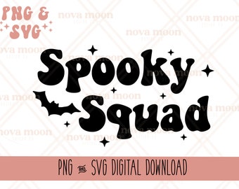 Spooky Squad PNG SVG | Halloween Design (Digital Download)