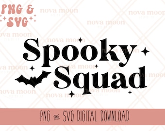 Spooky Squad PNG SVG | Halloween Sublimation Design (Digital Download)