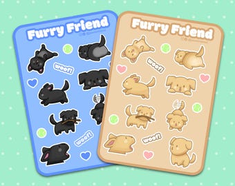 Water-Resistant Dog Sticker Sheet | Vinyl stickers for Laptops, Bottles, Journals