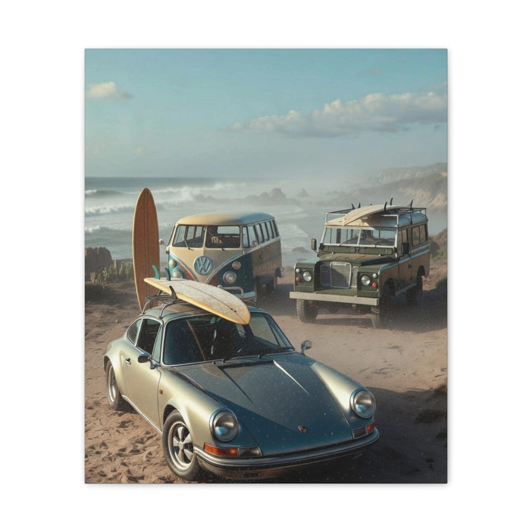 Vintage Surf Art Canvas: Retro Beach Wall Decor Poster - Etsy
