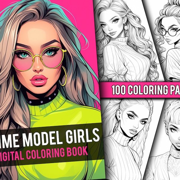 Coloring Book Model Anime Model Coloring Pages - Etsy