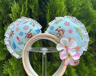 Disney Moana Inspired Ears – Pua, Hei Hei & Kakamora Coconut People | Custom Handmade Mouse Ears for Disney Trips | Light up Disner Ears