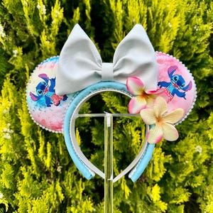 Stitch Disney Ears - Handmade Lilo & Stitch Ears for Disney Park | Cute Stitch Ears for Disney Lovers | Light up Disney Ears