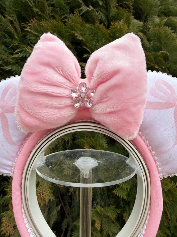 Sweet Pink Bow Disney Ears | Handmade Mouse Ears Headband 