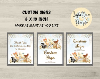 Bambi Party Signs: Custom Blue Decor (Digital Download)