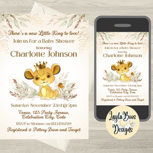 Lion King Baby Shower Invitation: Simba Sprinkle (Digital Template)