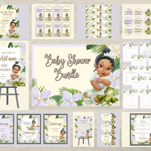 Princess Tiana Baby Shower Bundle, Princess and Frog Baby Shower Complete Bundle, Tiana Baby Shower Decor