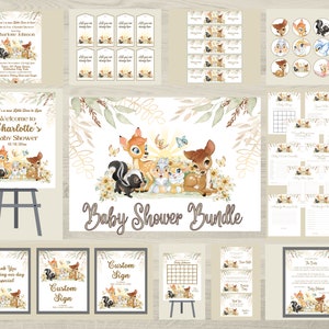 Bambi Baby Shower Invitation Bundle: Gender Neutral Decor (Digital Download)