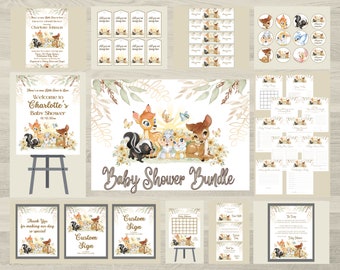 Gender Neutral Bambi Baby Shower Bundle, Bambi Baby Shower Invitation Bundle, Bambi Baby Shower Decor