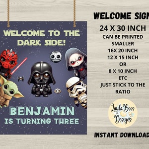 Editable Star Wars Welcome Sign: Birthday Party Decor (Digital Download)