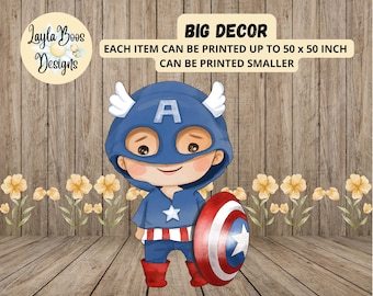 Superhero Captain Decor Cutout (Digital File)