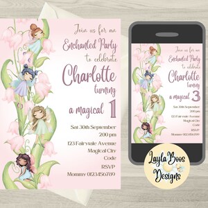 Editable Fairy Birthday Invitation: Enchanted Party Evite (Digital)