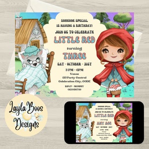 Little Red Riding Hood Birthday Invitation: Fairytale Printable (Digital)