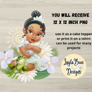 Tiana Cake Topper PNG: Princess Birthday Party Decor (Digital Download)