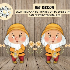 Fairytale Big Decor Cutout, Snow White Cutout, Seven Dwarves, Snow White Decor, Fairytale Decor, Dwarf Cutout, Sneezy Cutout
