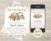 Sloth Baby Shower Invitation: Gender Neutral Printable Invite (Digital Download)