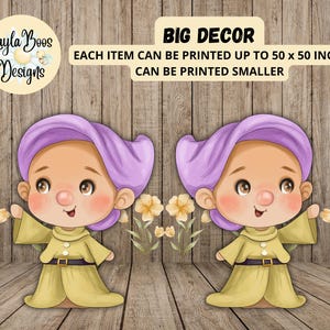 Fairytale Big Decor Cutout, Snow White Cutout, Instant Digital Files, Snow White Decor, Fairytale Decor, Dwarf Cutout, Dopey PNG