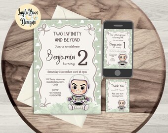 Buzz Lightyear Birthday Invitation: Boys, Space, Astronaut, Toy Story, Template (Digital Template)