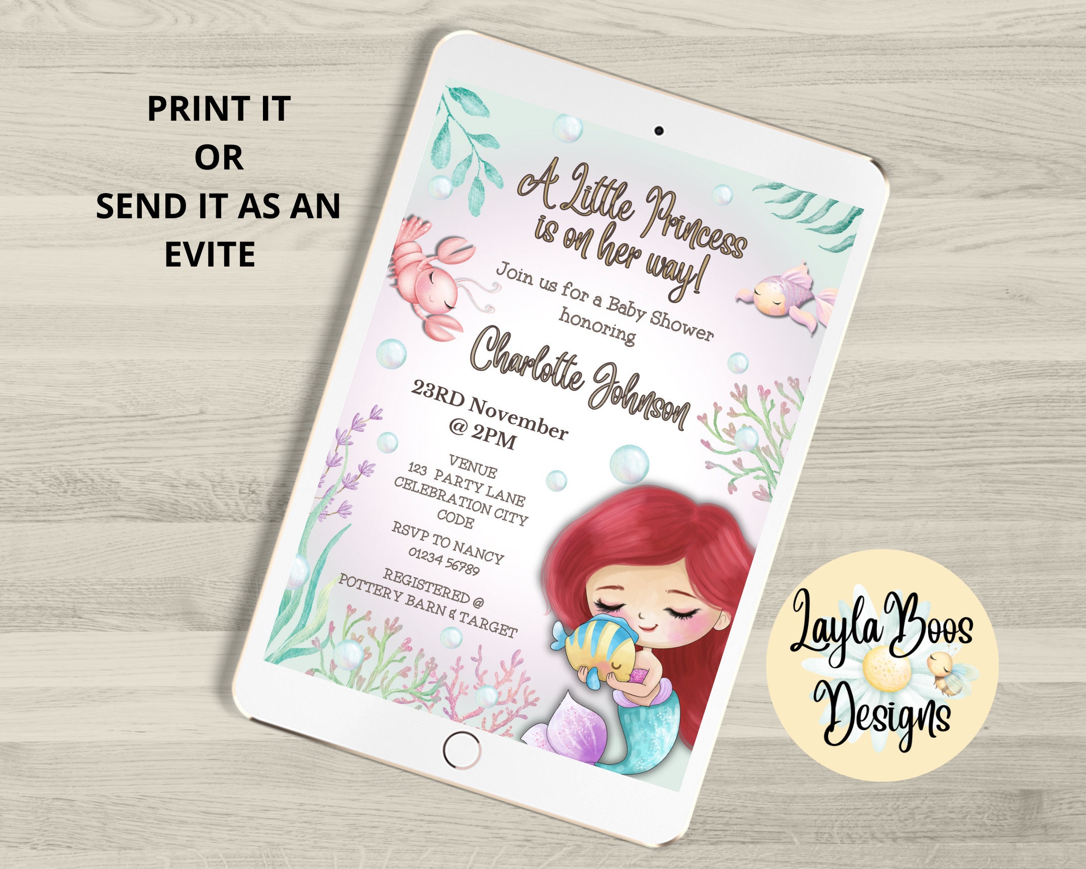 Birthday Party Invitations Free Printable Invitation Cards Mermaid Baby  Shower Invitations Free Little Mermaid Baby Shower, image size:2160x1728