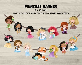 Princess Party Banner: Editable Birthday Decoration (Digital Download)