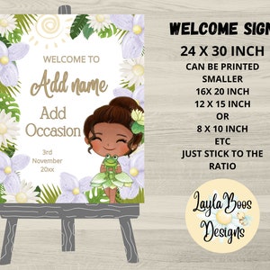Tiana Welcome Sign, Princess and Frog Welcome Sign, Tiana Party Welcome, Tiana Any Occasion Welcome