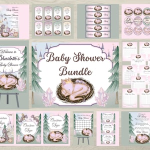 Pink Dragon Baby Shower Bundle: Girls Invitation Templates (Digital Download)
