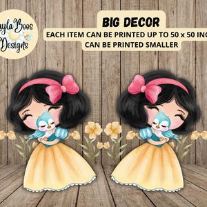 Fairytale Big Decor Cutout, Snow White Cutout, Instant Digital Files, Snow White Decor, Fairytale Decor, Baby Snow White, Princess PNG