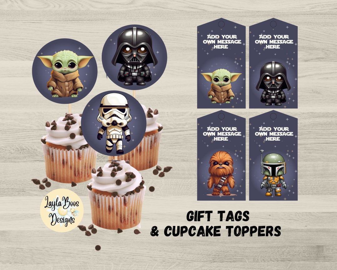 Star Wars Cupcake Toppers, Star Wars Thank You Tags, Star Wars Favor Tags, Star Wars Party Decor ...