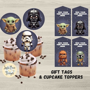 Star Wars Cupcake Toppers & Favor Tags (Digital Download)