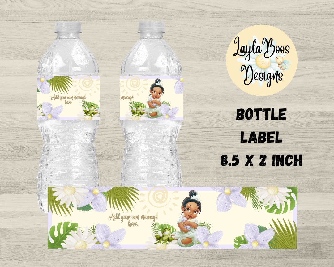 Princess and Frog Water Bottle Labels, Tiana Bottle Labels, Tiana Party Decor, Tiana Printable ...