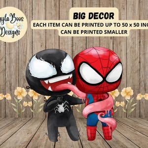 Recorte de superhéroe grande, recorte de superhéroe, decoración de superhéroe, recorte de Batboy, recorte de Spider Boy, recorte de villano, recorte de Venom