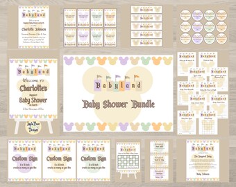 Baby Shower Bundle: Editable Templates, Games, Signs (Instant Downloadable Templates)