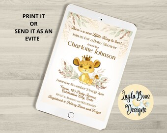 Lion King Baby Shower Invitation: Simba Sprinkle (Digital Template)