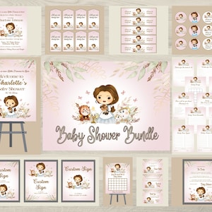 Princess Belle Baby Shower Bundle: Editable Decor (Digital Download)