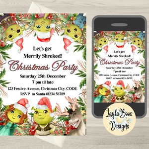 Shrek Christmas Party Invitation: Funny Festive Invite (Digital Template)