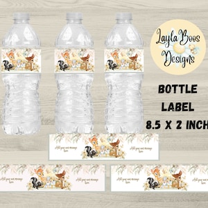 Bambi Bottle Labels: Birthday or Baby Shower Decor (Digital Download)