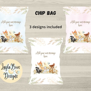 Bambi Chip Bag Wrapper: Editable Birthday Party Decor (Digital Download)