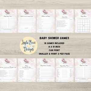 Minnie Mouse Baby Shower Games: Printable Templates (Digital Download)